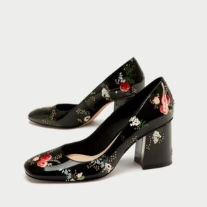 Floral Patent Leather Heels